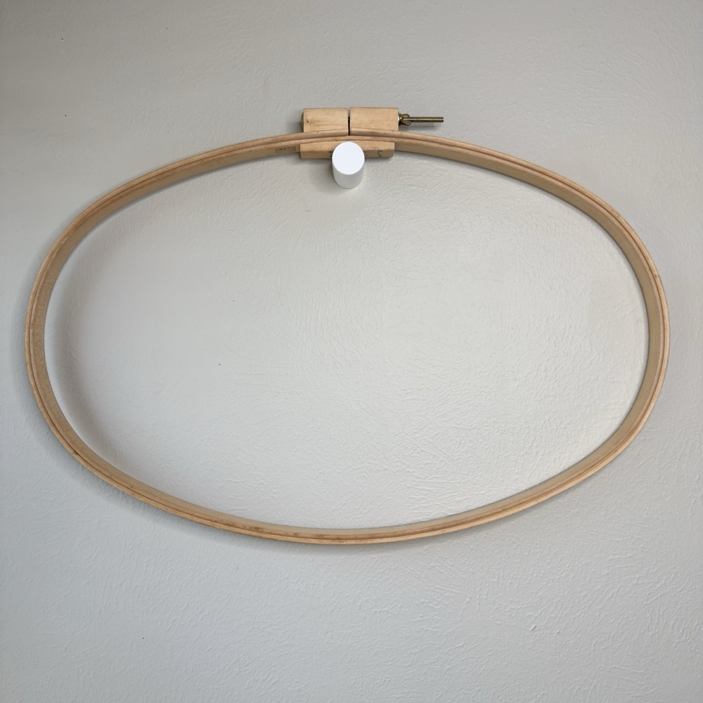 Vtg American Heritage Large Oval Wood Hoop Embroidery Cross Stitch Quilting 26"‎